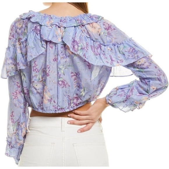 NEW LOVESHACKFANCY Ruffle Popover Top in Coral Reef - Picture 2 of 3